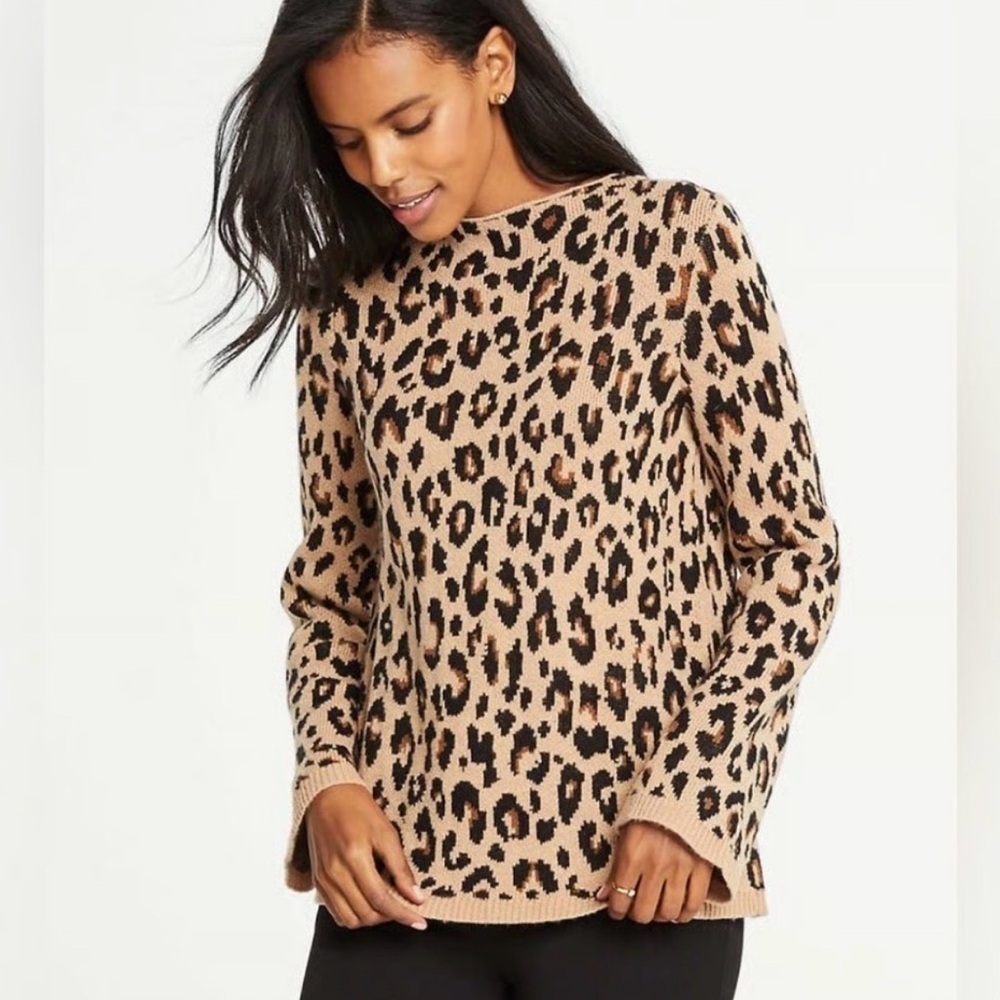 Ann Taylor Leopard Print Sweater